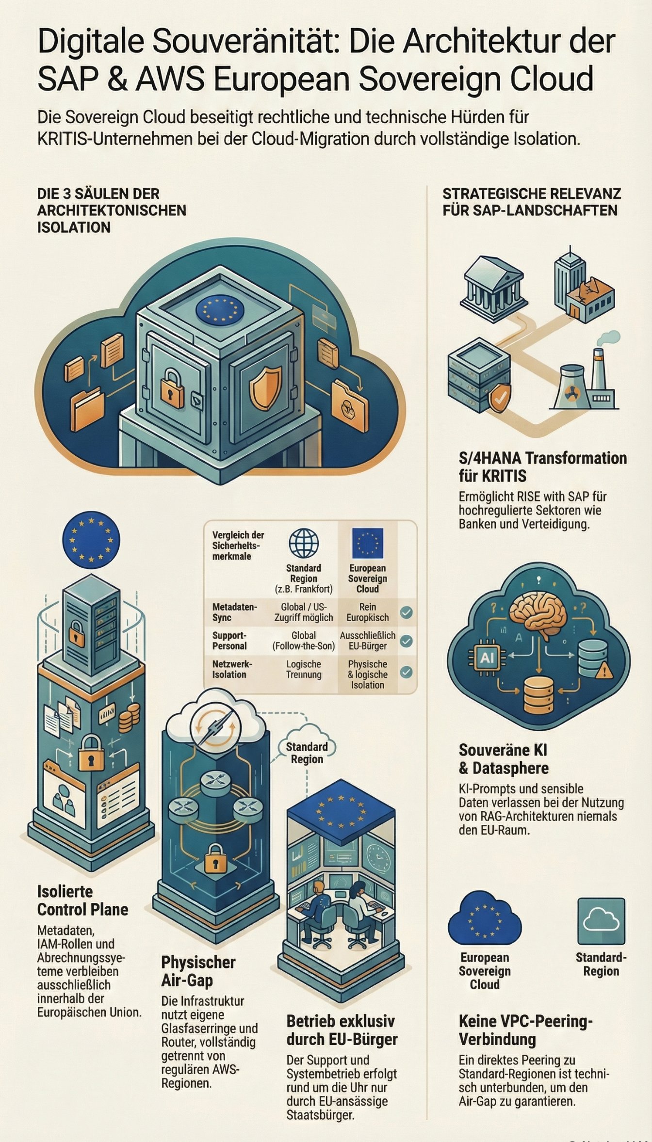 SAP auf der AWS European Sovereign Cloud Architektur