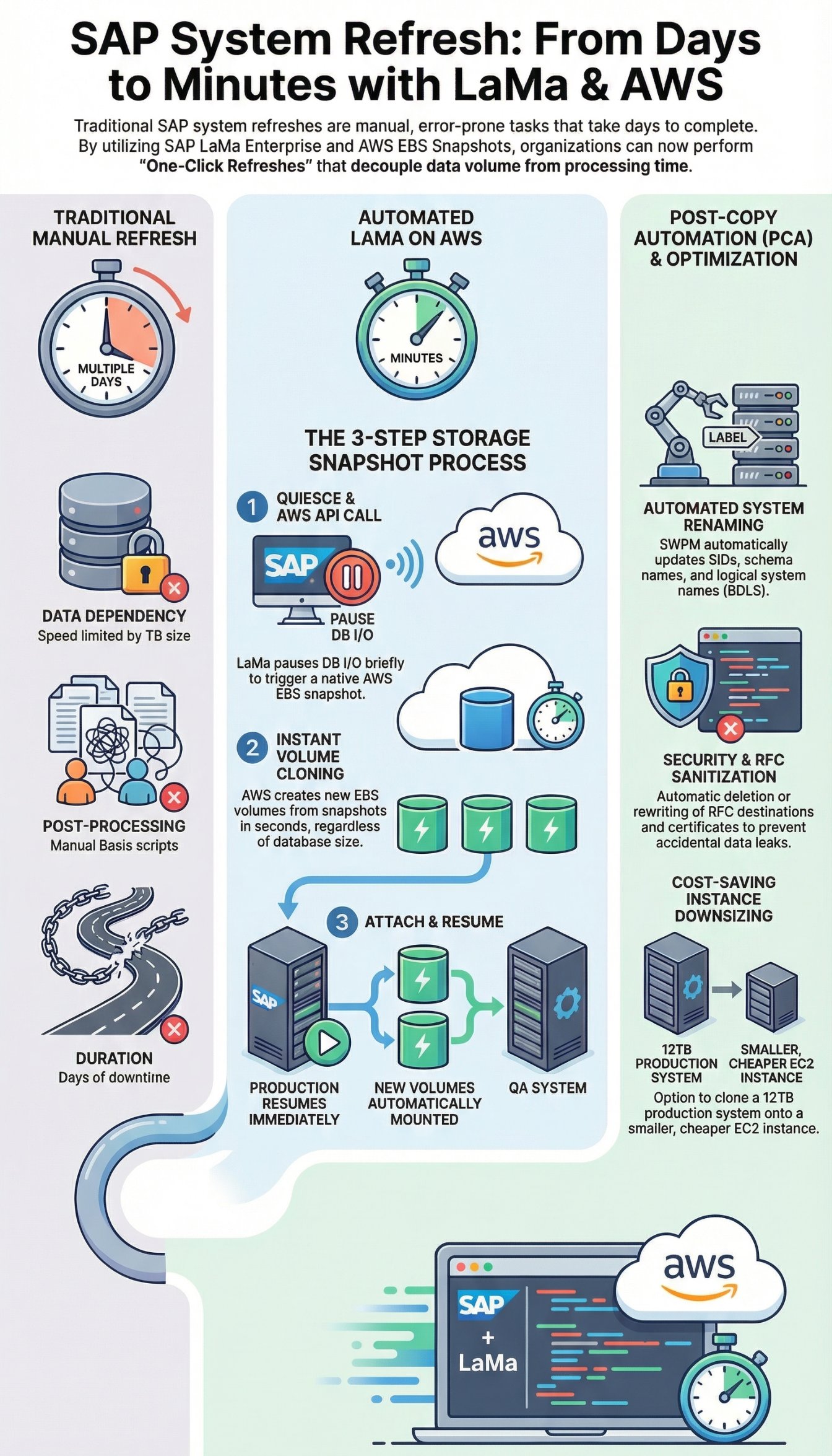 SAP Landscape Management System Copy on AWS Architecture