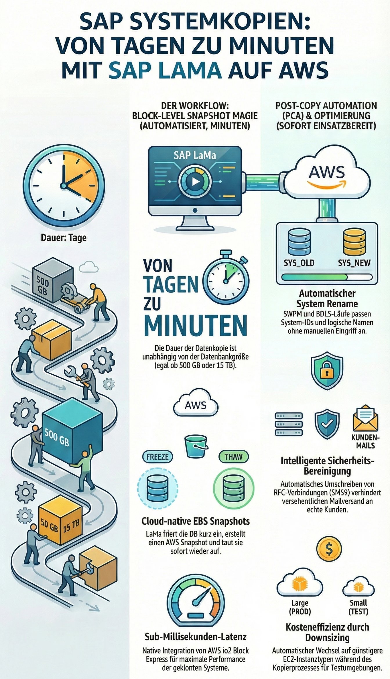SAP Landscape Management Systemkopie auf AWS Architektur